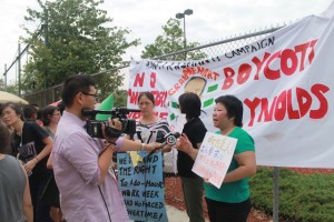 Workers protested this summer and called on Costco to boycott Sweatshop manufacturer Reynolds.